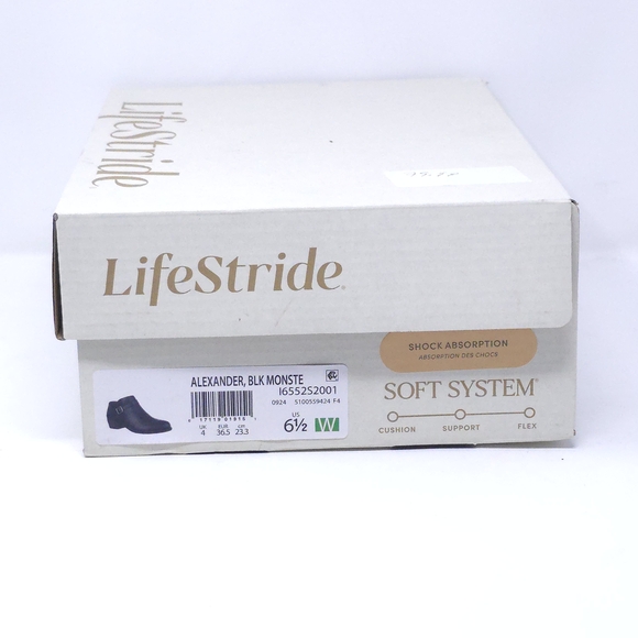 LifeStride Alexander Block Heel Ankle Booties Black 6.5 W - Picture 10 of 10